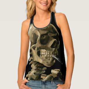 Vincent van Gogh - Skull with Burning Cigarette Tank Top