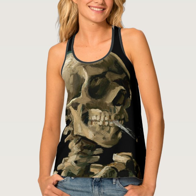 Vincent van Gogh - Skull with Burning Cigarette Tank Top (Front)