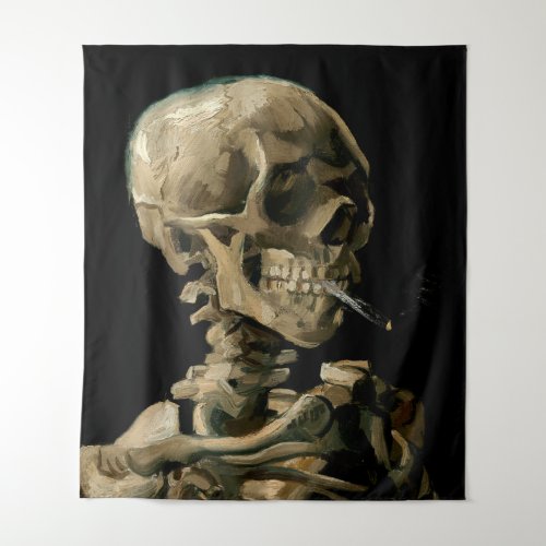 Vincent van Gogh _ Skull with Burning Cigarette Tapestry