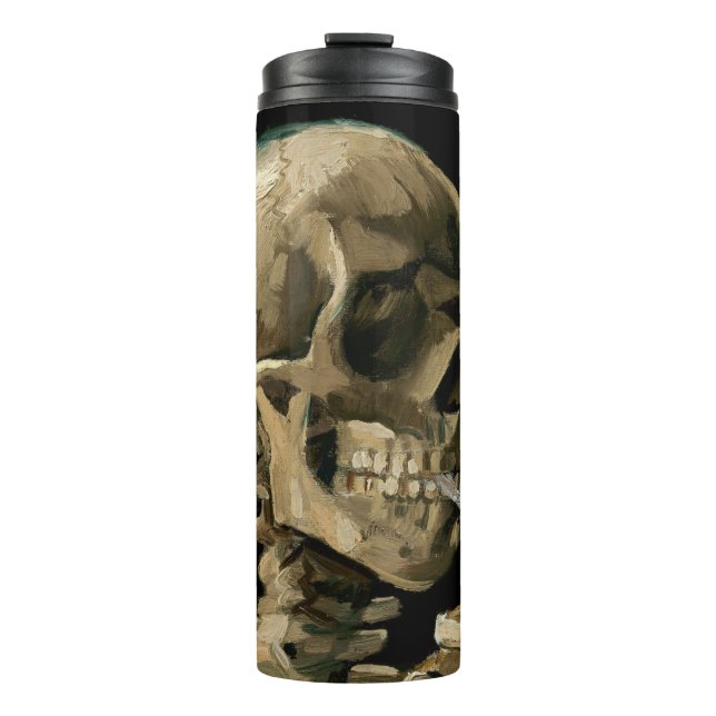 Vincent van Gogh - Skull with Burning Cigarette Thermal Tumbler (Front)