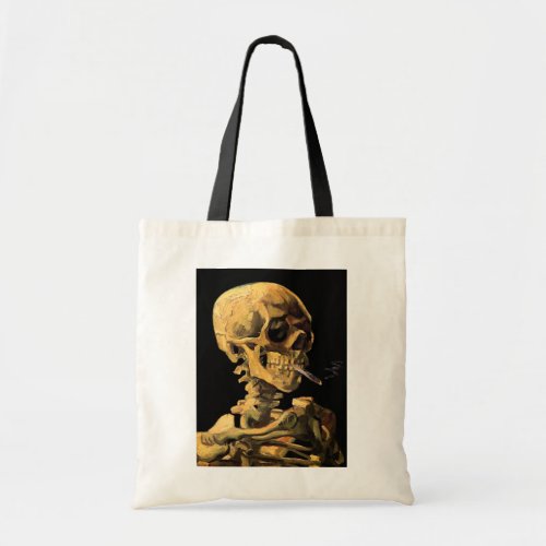 Vincent Van Gogh _ Skull With Burning Cigarette Tote Bag