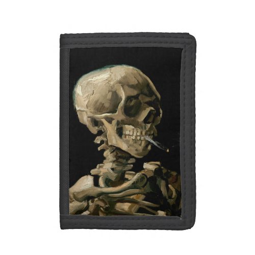 Vincent van Gogh _ Skull with Burning Cigarette Trifold Wallet