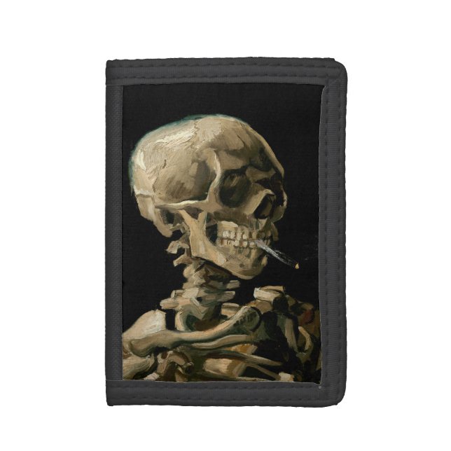 Vincent van Gogh - Skull with Burning Cigarette Trifold Wallet (Front Vertical)