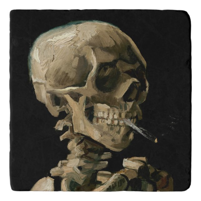 Vincent van Gogh - Skull with Burning Cigarette Trivet (Front)