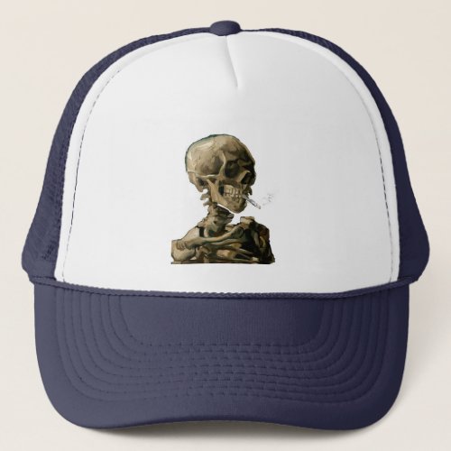 Vincent van Gogh _ Skull with Burning Cigarette Trucker Hat