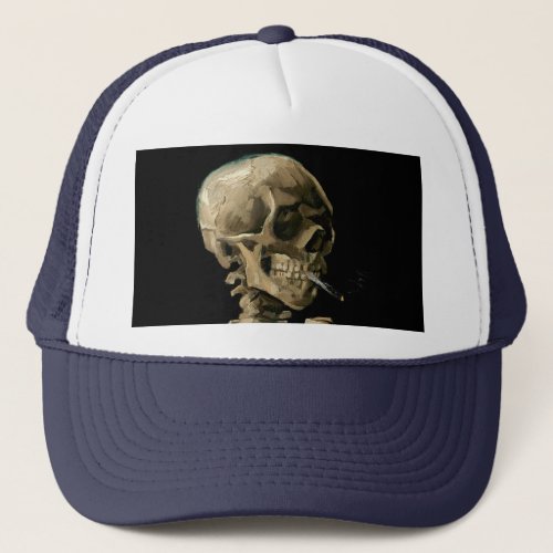 Vincent van Gogh _ Skull with Burning Cigarette Trucker Hat