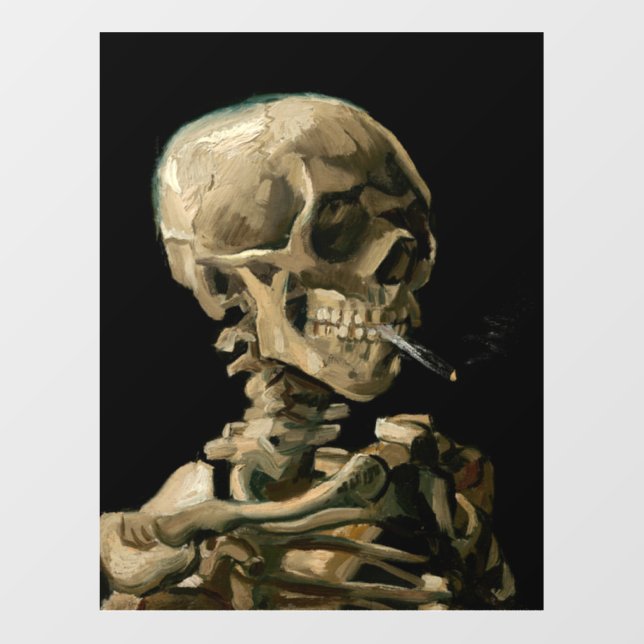 Vincent van Gogh - Skull with Burning Cigarette Wall Decal (Front)