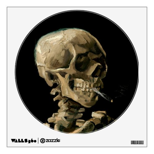 Vincent van Gogh _ Skull with Burning Cigarette Wall Decal