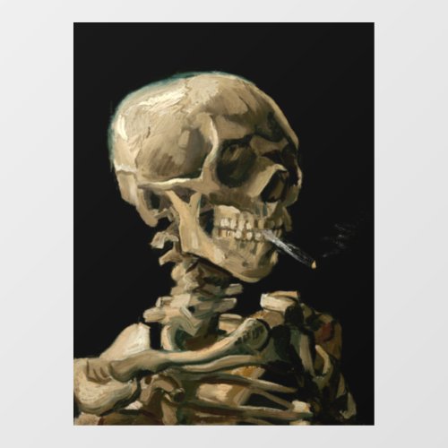 Vincent van Gogh _ Skull with Burning Cigarette Window Cling