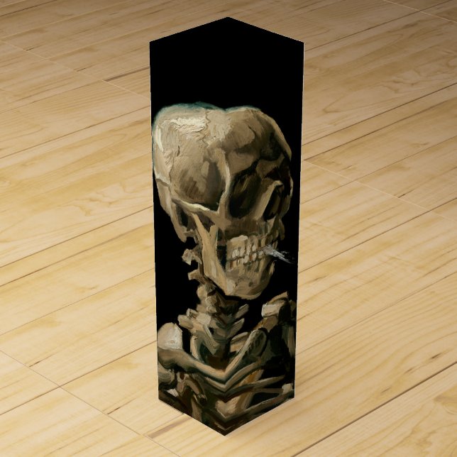 Vincent van Gogh - Skull with Burning Cigarette Wine Box (Front)