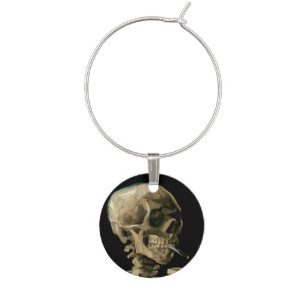 Vincent van Gogh - Skull with Burning Cigarette Wine Charm