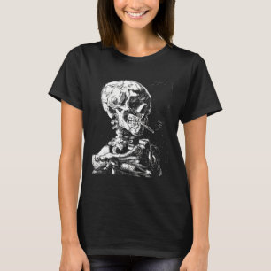 Vincent Van Gogh Skull With Cigarette Skeleton Hal T-Shirt