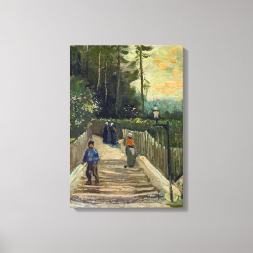 Vincent van Gogh _ Sloping Path in Montmartre Canvas Print
