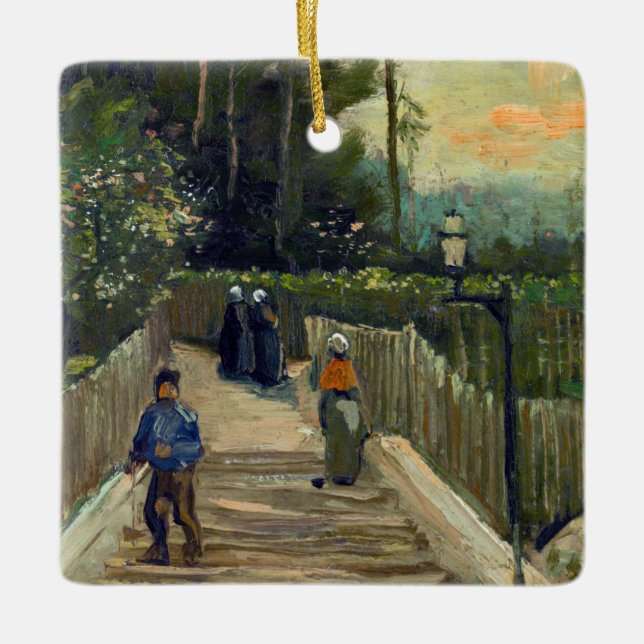 Vincent van Gogh - Sloping Path in Montmartre Ceramic Ornament (Front)