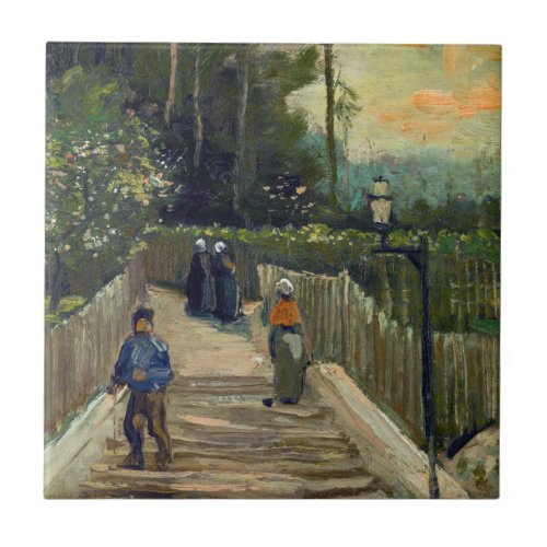 Vincent van Gogh _ Sloping Path in Montmartre Ceramic Tile