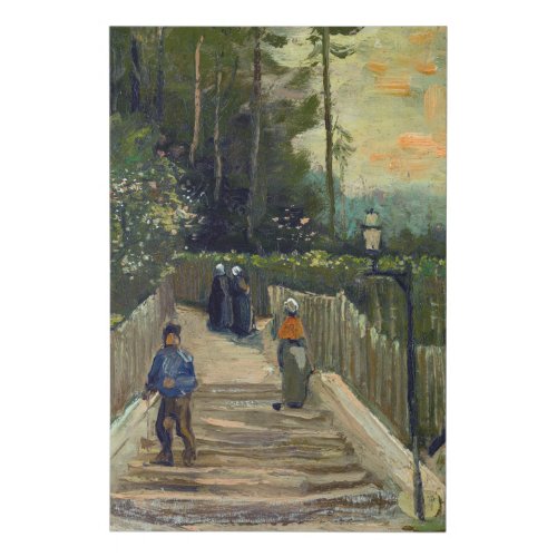 Vincent van Gogh _ Sloping Path in Montmartre Faux Canvas Print