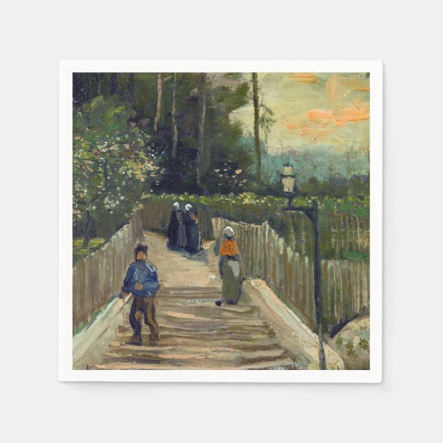 Vincent van Gogh - Sloping Path in Montmartre Napkins (Front)
