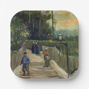 Vincent van Gogh - Sloping Path in Montmartre Paper Plates
