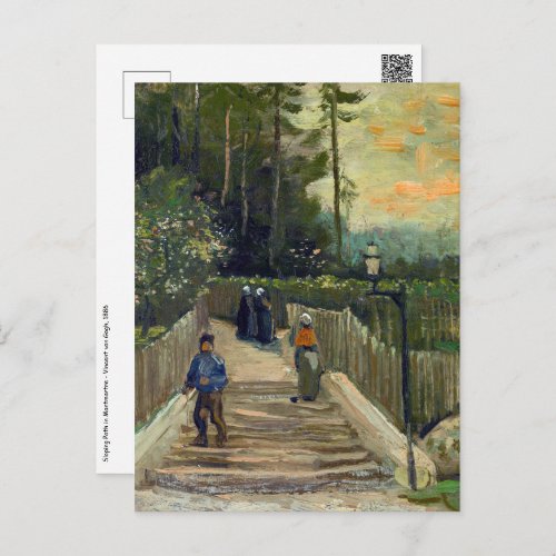 Vincent van Gogh _ Sloping Path in Montmartre Postcard