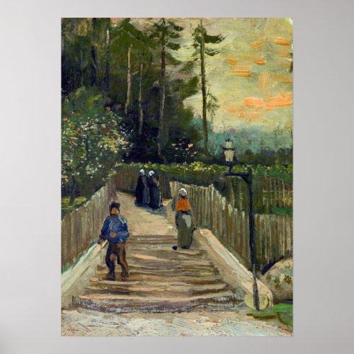 Vincent van Gogh _ Sloping Path in Montmartre Poster