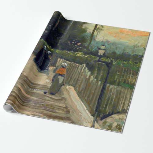 Vincent van Gogh _ Sloping Path in Montmartre Wrapping Paper