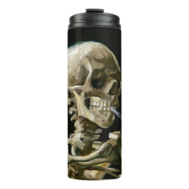 Vincent van Gogh Smoking Skeleton Thermal Tumbler (Front)