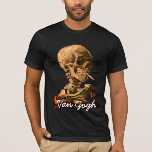 VinCent van Gogh Smoking Skull T_Shirt