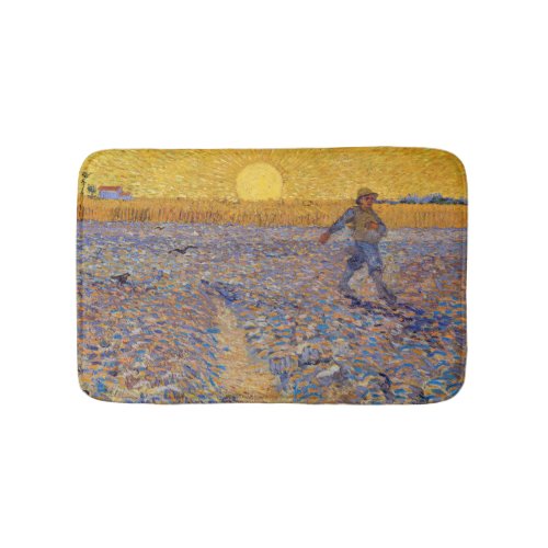Vincent van Gogh _ Sower with Setting Sun Bath Mat