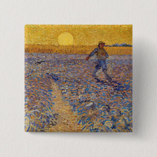 Vincent van Gogh - Sower with Setting Sun Button (Front)