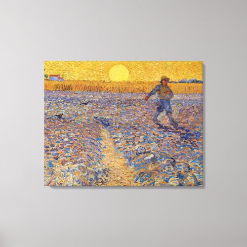 Vincent van Gogh _ Sower with Setting Sun Canvas Print