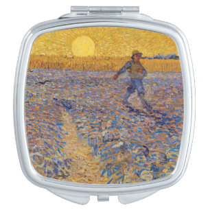 Vincent van Gogh - Sower with Setting Sun Compact Mirror