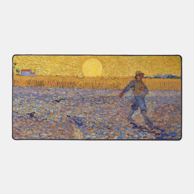 Vincent van Gogh - Sower with Setting Sun Desk Mat (Front)