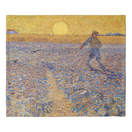 Vincent van Gogh _ Sower with Setting Sun Duvet Cover