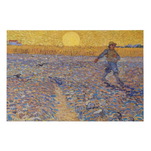 Vincent van Gogh _ Sower with Setting Sun Faux Canvas Print