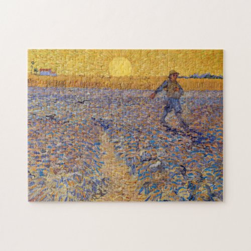 Vincent van Gogh _ Sower with Setting Sun Jigsaw Puzzle
