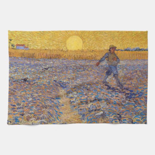 Vincent van Gogh _ Sower with Setting Sun Kitchen Towel