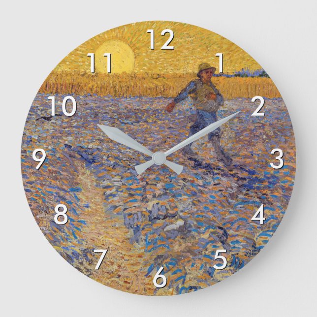 Vincent van Gogh - Sower with Setting Sun Large Clock (Front)