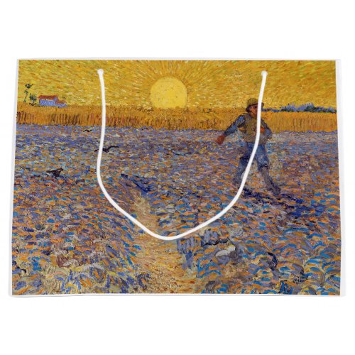 Vincent van Gogh _ Sower with Setting Sun Large Gift Bag