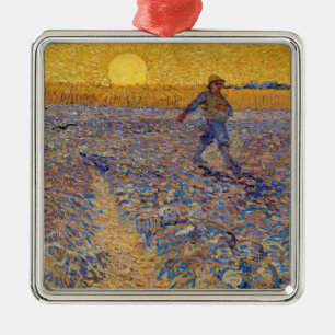Vincent van Gogh - Sower with Setting Sun Metal Ornament