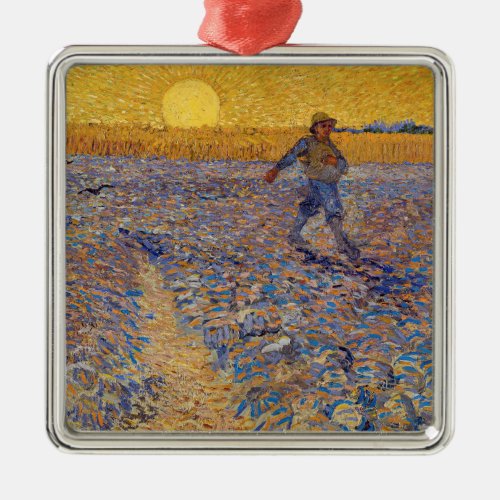 Vincent van Gogh _ Sower with Setting Sun Metal Ornament