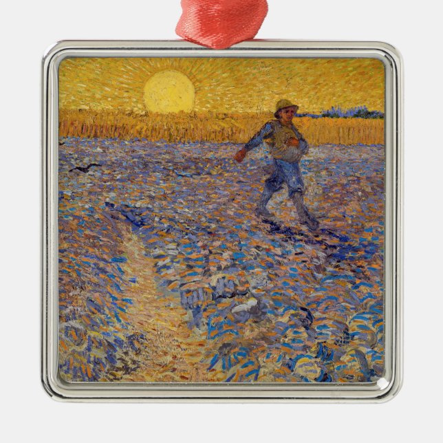 Vincent van Gogh - Sower with Setting Sun Metal Ornament (Front)