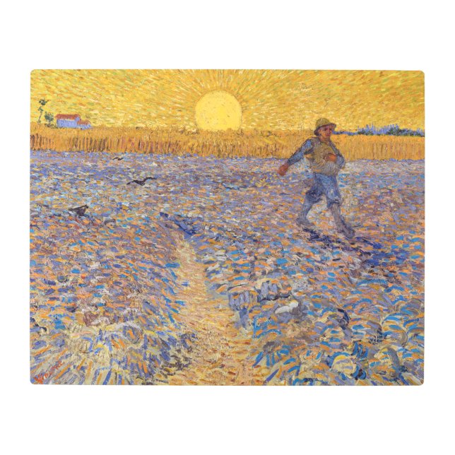 Vincent van Gogh - Sower with Setting Sun Metal Print (Front)