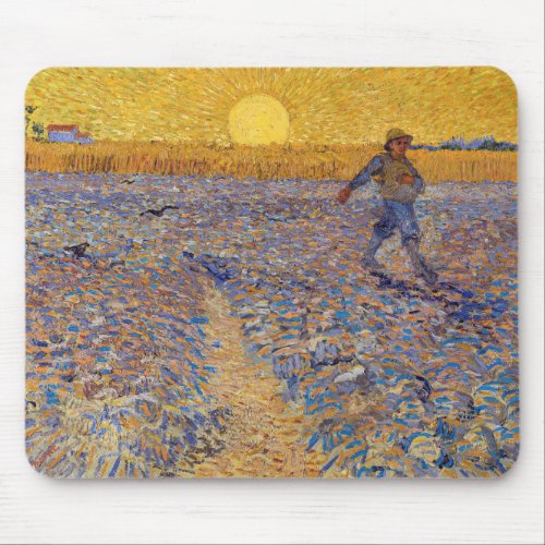 Vincent van Gogh _ Sower with Setting Sun Mouse Pad