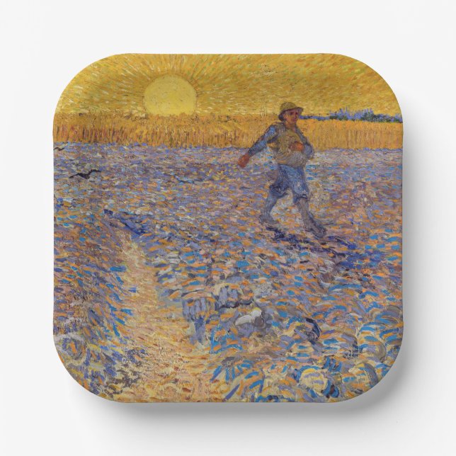 Vincent van Gogh - Sower with Setting Sun Paper Plates (Front)