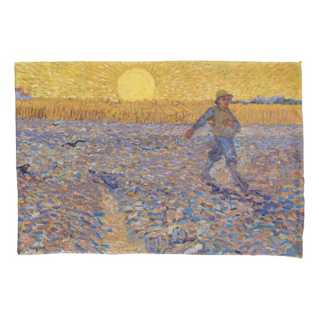 Vincent van Gogh - Sower with Setting Sun Pillow Case (Front)