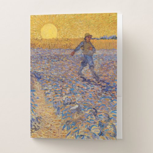 Vincent van Gogh _ Sower with Setting Sun Pocket Folder