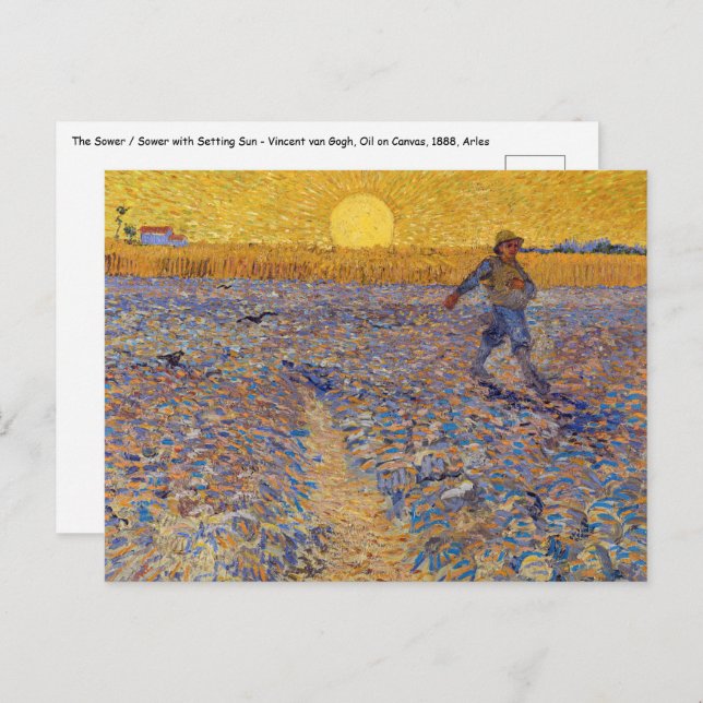Vincent van Gogh - Sower with Setting Sun Postcard (Front/Back)