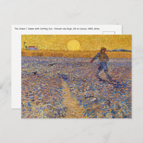 Vincent van Gogh _ Sower with Setting Sun Postcard