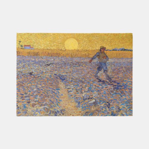 Vincent van Gogh _ Sower with Setting Sun Rug