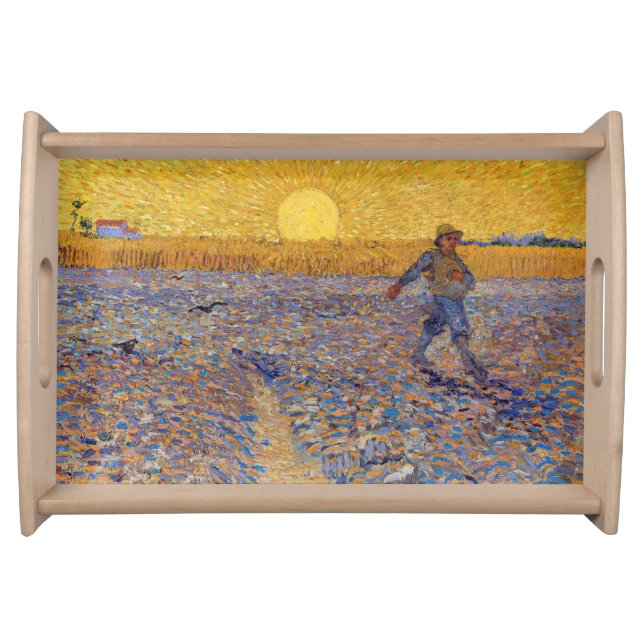 Vincent van Gogh - Sower with Setting Sun Serving Tray (Front)